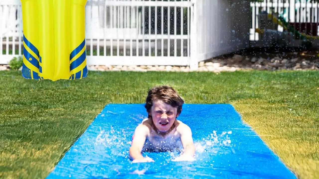 21 Outdoor Family Reunion Games 9 Slip and Slide Kickball