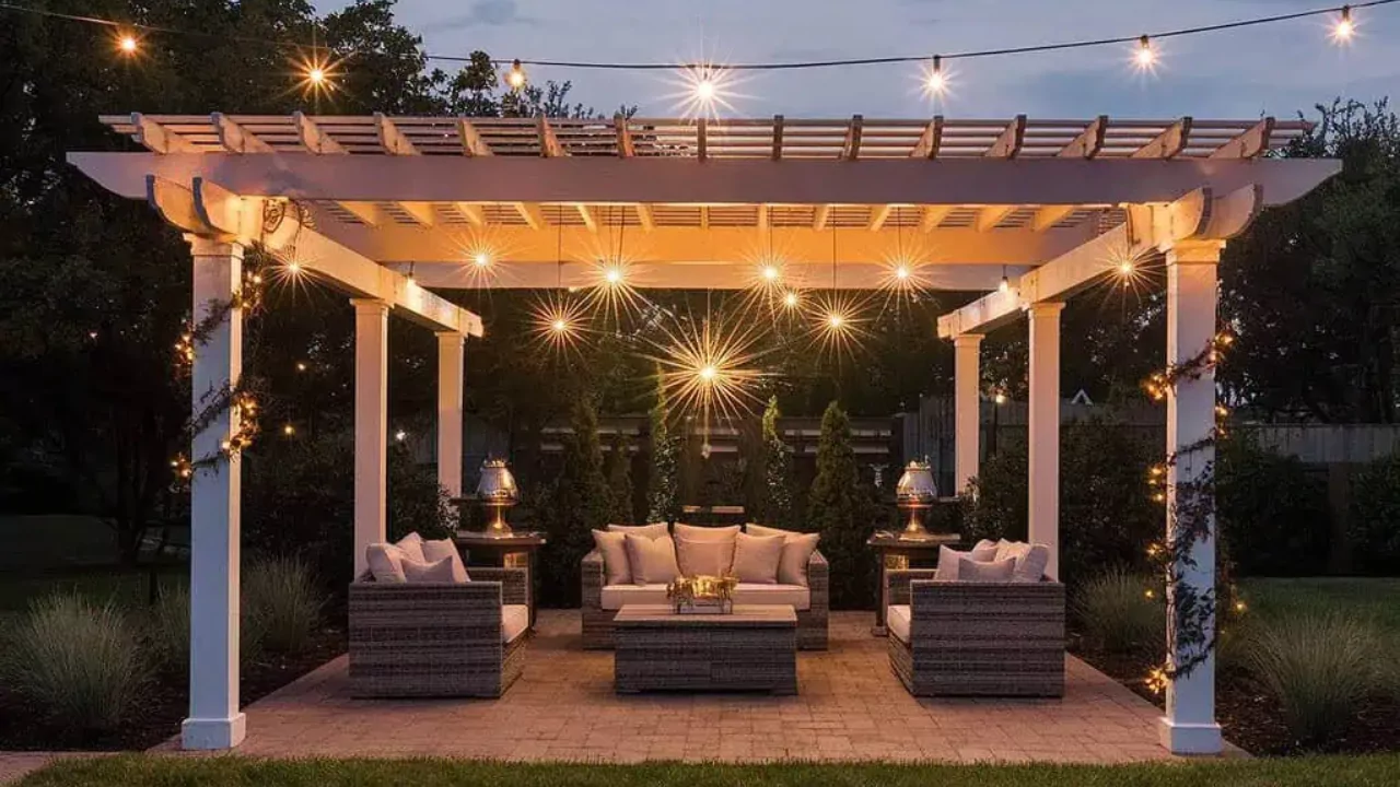 How to Hang String Lights on Aluminum Pergola 2 Attaching string lights aluminum pergola