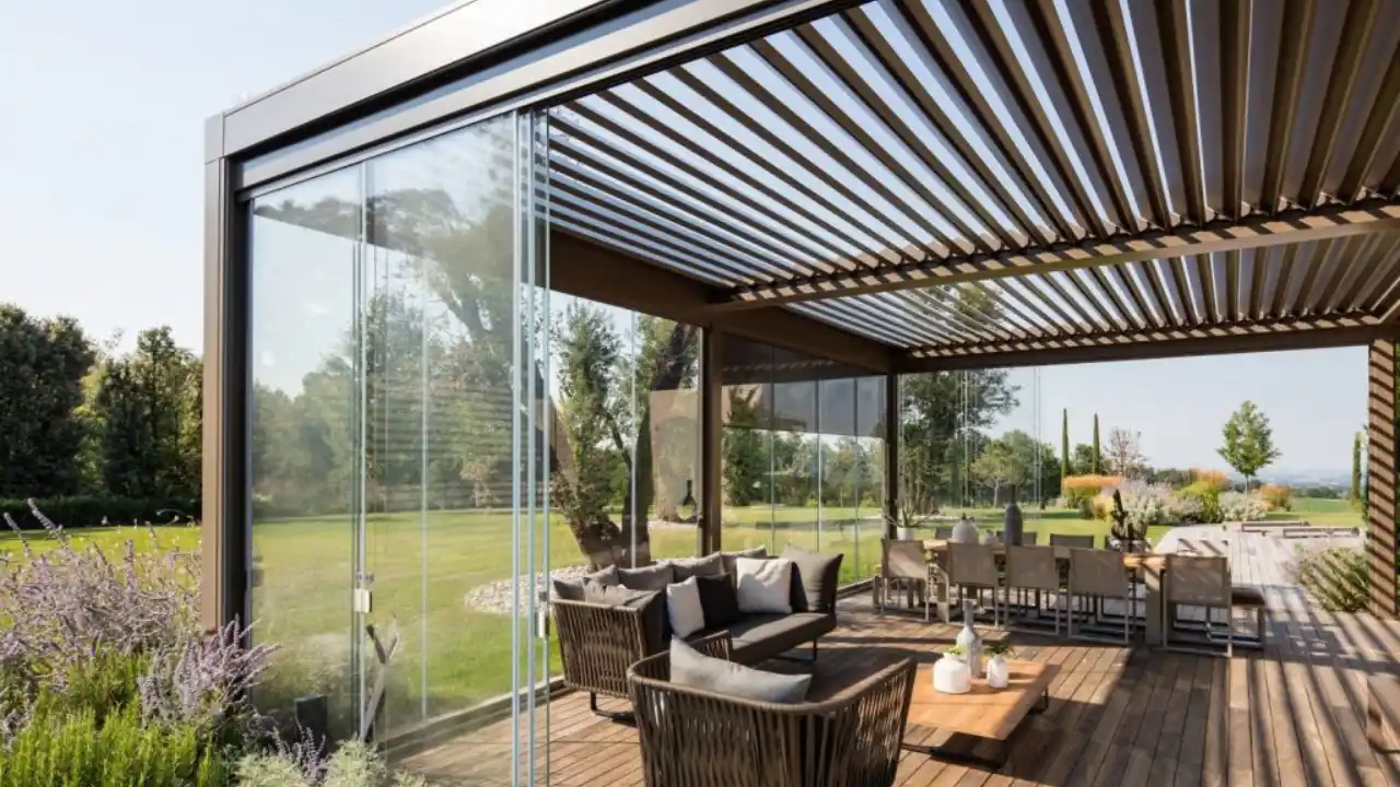 How to Hang String Lights on Aluminum Pergola 1 Pergola roof