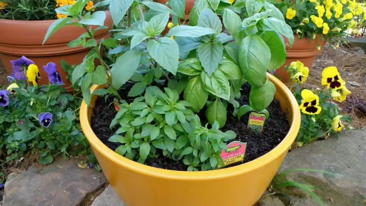 Basil in a pot