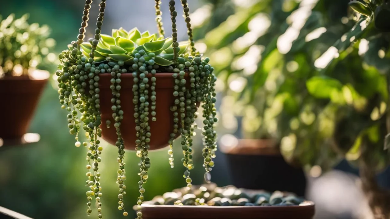 Hanging succulents
